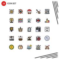 conjunto de 25 iconos de ui modernos símbolos signos para maker café dinero música de fiesta elementos de diseño vectorial editables vector