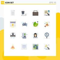 Universal Icon Symbols Group of 16 Modern Flat Colors of bell seo power supply search engine travel Editable Pack of Creative Vector Design Elements
