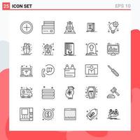 Collection of 25 Vector Icons in Line style Modern Outline Symbols for Web and Mobile Line Icon Sign Isolated on White Background 25 Icons