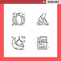4 Icon Pack Line Style Outline Symbols on White Background Simple Signs for general designing vector