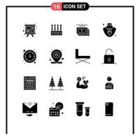 Stock Vector Icon Pack of 16 Line Signs and Symbols for time gold dollar jewelry report Editable Vector Design Elements