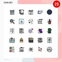 25 Creative Icons Modern Signs and Symbols of arrows publish browser game disc Editable Vector Design Elements