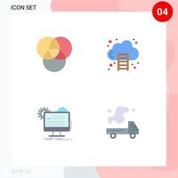 Universal Icon Symbols Group of 4 Modern Flat Icons of rgb update growth profile truck Editable Vector Design Elements