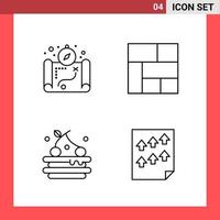 4 Icon Pack Line Style Outline Symbols on White Background Simple Signs for general designing vector