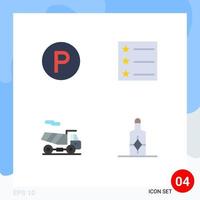 4 User Interface Flat Icon Pack of modern Signs and Symbols of transport cream layout quad 5 Editable Vector Design Elements