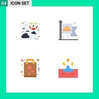 4 Flat Icon concept for Websites Mobile and Apps halloween favorite ghost labor paper Editable Vector Design Elements