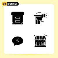 4 Creative Icons for Modern website design and responsive mobile apps 4 Glyph Symbols Signs on White Background 4 Icon Pack vector