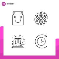 Outline Icon set Pack of 4 Line Icons isolated on White Background for responsive Website Design Print and Mobile Applications vector