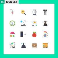 Set of 16 Modern UI Icons Symbols Signs for interface add navigation nut location Editable Pack of Creative Vector Design Elements