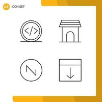 4 Creative Icons Modern Signs and Symbols of code household programming appliance sound Editable Vector Design Elements