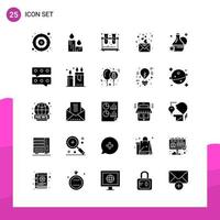 Glyph Icon set Pack of 25 Solid Icons isolated on White Background for responsive Website Design Print and Mobile Applications vector