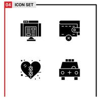 Universal Icon Symbols Group of Modern Solid Glyphs of application health web wallet ambulance Editable Vector Design Elements