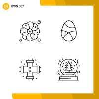 4 Icon Set Line Style Icon Pack Outline Symbols isolated on White Backgound for Responsive Website Designing vector