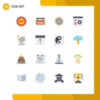 Universal Icon Symbols Group of 16 Modern Flat Colors of business development cd develop browser Editable Pack of Creative Vector Design Elements