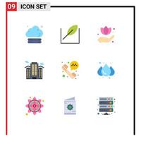 Modern Set of 9 Flat Colors and symbols such as taxi phone phone call green city place Editable Vector Design Elements