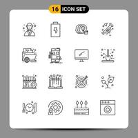 16 Outline concept for Websites Mobile and Apps e noise idea horn accessories Editable Vector Design Elements