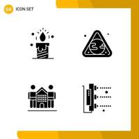 4 Icon Set Solid Style Icon Pack Glyph Symbols isolated on White Backgound for Responsive Website Designing vector