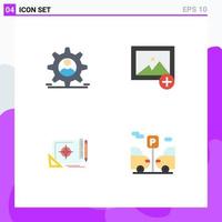 4 Flat Icon concept for Websites Mobile and Apps dper file target man photo target Editable Vector Design Elements