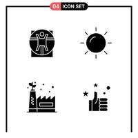 Set of 4 Solid Style Icons for web and mobile Glyph Symbols for print Solid Icon Signs Isolated on White Background 4 Icon Set vector