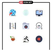 paquete de iconos de vectores de stock de 9 signos y símbolos de línea para la carpeta monitor de matemáticas bolsa de niños elementos de diseño de vectores editables