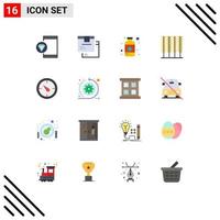 User Interface Pack of 16 Basic Flat Colors of wheat cereal logistic spray color Editable Pack of Creative Vector Design Elements