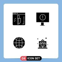 Set of 4 Modern UI Icons Symbols Signs for evidence iot security warning offer Editable Vector Design Elements