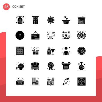 25 Universal Solid Glyphs Set for Web and Mobile Applications window nature residence leaves thanksgiving Editable Vector Design Elements