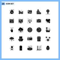 conjunto de 25 iconos modernos de la interfaz de usuario signos de símbolos para el calendario de bodas copycat corazón maletín elementos de diseño vectorial editables vector