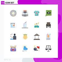 16 Universal Flat Color Signs Symbols of media email kit contact us communication Editable Pack of Creative Vector Design Elements