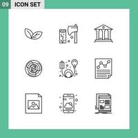 Outline Pack of 9 Universal Symbols of labyrinth challenge wood business money Editable Vector Design Elements