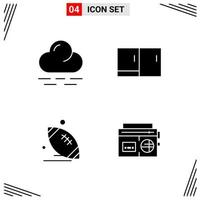 4 Icons Solid Style Grid Based Creative Glyph Symbols for Website Design Simple Solid Icon Signs Isolated on White Background 4 Icon Set vector