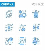 9 Blue Corona Virus pandemic vector illustrations virus disease virus bacteria care viral coronavirus 2019nov disease Vector Design Elements