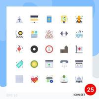 Set of 25 Modern UI Icons Symbols Signs for spaceship public application phone info graphic Editable Vector Design Elements