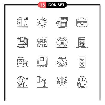 paquete de interfaz de usuario de 16 esquemas básicos de elementos de diseño vectorial editables matemáticos de gráfico de astronomía de bolsa de negocios vector