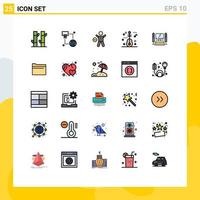 Stock Vector Icon Pack of 25 Line Signs and Symbols for computing travel exercise music man Editable Vector Design Elements
