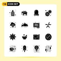 16 Creative Icons for Modern website design and responsive mobile apps 16 Glyph Symbols Signs on White Background 16 Icon Pack vector