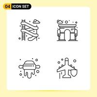 4 Creative Icons for Modern website design and responsive mobile apps 4 Outline Symbols Signs on White Background 4 Icon Pack vector