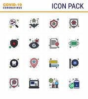 Coronavirus Precaution Tips icon for healthcare guidelines presentation 16 Flat Color Filled Line icon pack such as virus safety flu disease virus viral coronavirus 2019nov disease Vector Design