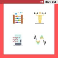 4 paquete de iconos planos de interfaz de usuario de signos y símbolos modernos de ábaco api matemáticas codificación humana elementos de diseño vectorial editables vector