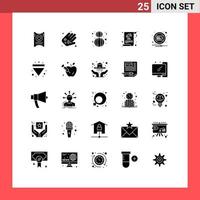 Modern Set of 25 Solid Glyphs and symbols such as charge laws eight march justice balance Editable Vector Design Elements
