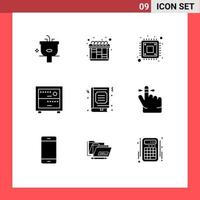 paquete de iconos vectoriales de stock de 9 signos y símbolos de línea para elementos de diseño vectorial editables de cubierta de trabajo de computadora de libro de estudio vector