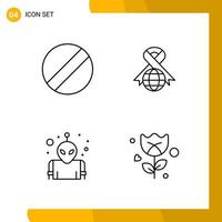 4 Icon Set Line Style Icon Pack Outline Symbols isolated on White Backgound for Responsive Website Designing vector