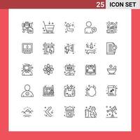 Pack of 25 creative Lines of product management arrows target love Editable Vector Design Elements