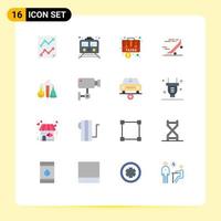 Modern Set of 16 Flat Colors and symbols such as riding fast transport case baggage Editable Pack of Creative Vector Design Elements