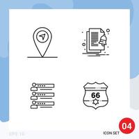 Modern Set of 4 Filledline Flat Colors and symbols such as gps profile file skills statistics Editable Vector Design Elements