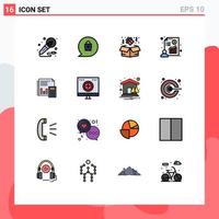 Set of 16 Modern UI Icons Symbols Signs for banking audit birthday profit businessman Editable Creative Vector Design Elements