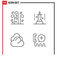 4 General Icons for website design print and mobile apps 4 Outline Symbols Signs Isolated on White Background 4 Icon Pack vector