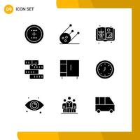 Universal Icon Symbols Group of 9 Modern Solid Glyphs of home study agriculture learning education Editable Vector Design Elements