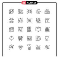 Pack of 25 creative Lines of return finance construction asset mail Editable Vector Design Elements