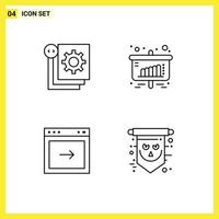 4 Creative Icons Modern Signs and Symbols of coding arrow process chart right Editable Vector Design Elements